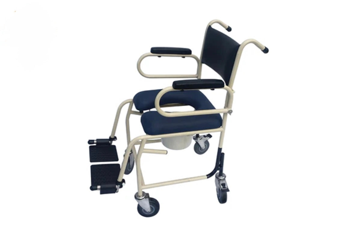 K.I.S. MOBILE SHOWER COMMODE – ATTENDANT-PROPELLED